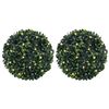 vidaXL Artificial Boxwood Balls with LED Lights 2 pcs Green 45 cm