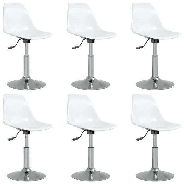 vidaXL Swivel Dining Chairs 6 pcs White PP