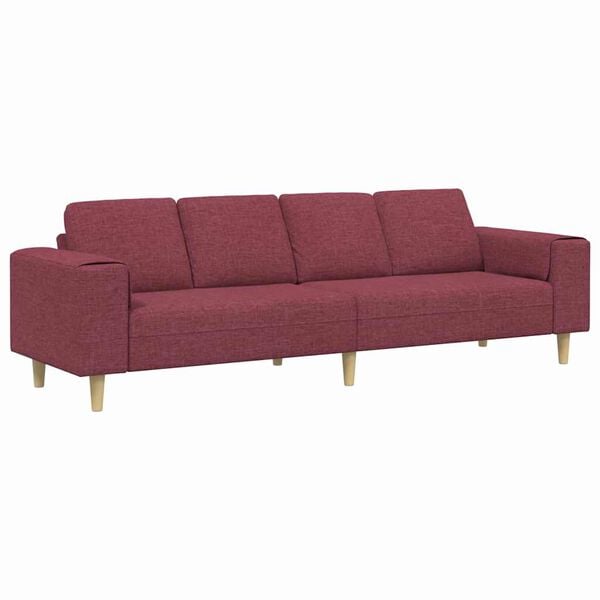 vidaXL Living Room Couch Wine Red 250 x 77 x 76 cm Polyester