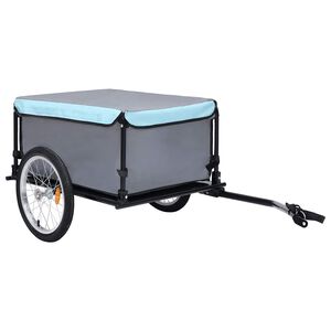 vidaXL Bike Trailer Grey and Blue 65 kg