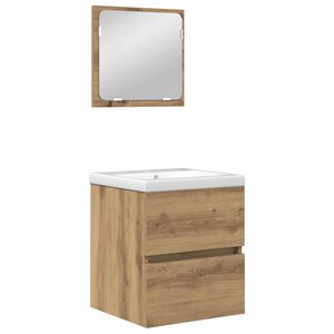 vidaXL Bathroom Furniture Set with Drawer 2 pcs Artisan Oak and White
