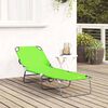 vidaXL Folding Sun Lounger Folding Green 56 x 189 x 87cm Fabric