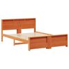 vidaXL Bed Frame with Headboard Wax Brown 150 x 200 cm Engineered Wood