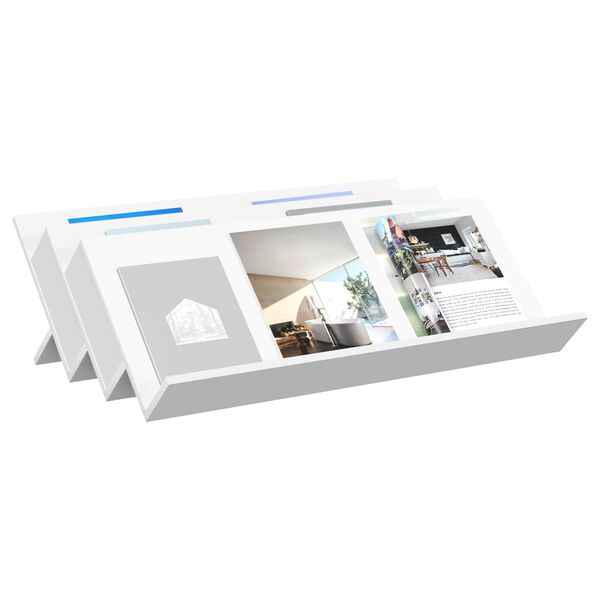 vidaXL Magazine Rack White 90 x 53 x 28.5 cm Engineered Wood