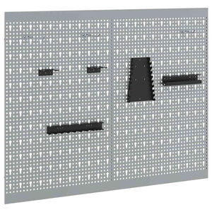 vidaXL Storage Bench 2 pcs Grey 100 x 1 x 80 cm Powder-coated steel