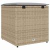 vidaXL Cushion Box with Storage Beige 50 x 50 x 50 cm Poly Rattan