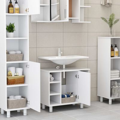 vidaXL Bathroom Cabinet White 60x32x53.5 cm Engineered Wood