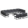 vidaXL Garden Sofa Set 14 pcs Black Aluminium