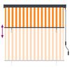 vidaXL Roller Blind White and Orange 180 x 250 cm Fabric and Aluminum