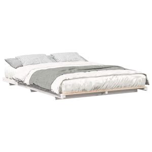 vidaXL Bed Frame White 150 x 200 cm Solid Pine Wood