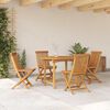 vidaXL Garden Dining Set 5 pcs Brown Solid Teak Wood