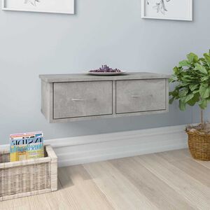 vidaXL Wall-mounted Drawer Shelf Concrete Grey 60x26x18,5 cm Engineered Wood