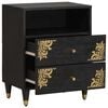 vidaXL Bedside Cabinet Black 50 x 33 x 62 cm Solid Mango Wood