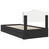 vidaXL Storage Bed with Headboard Black 90 x 190 cm Engineered Wood