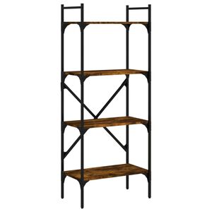 vidaXL Bookcase 4-Tier Smoked Oak 56x31.5x138.5 cm Engineered Wood