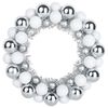 vidaXL Christmas Ball Wreathes 2 pcs White and Silver 33 x 33 x 7 cm