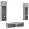 vidaXL 6 Piece TV Wall Units with LED Grey Sonoma Engineered Wood