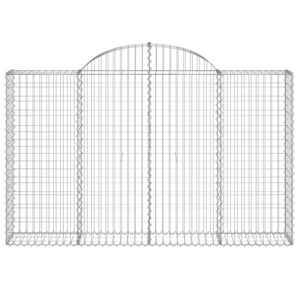 vidaXL Arched Gabion Baskets 20 pcs 200x30x120/140 cm Galvanised Iron