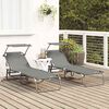vidaXL Folding Sun Lounger Folding 2 pcs Grey 190 x 57 x 81 cm Oxford
