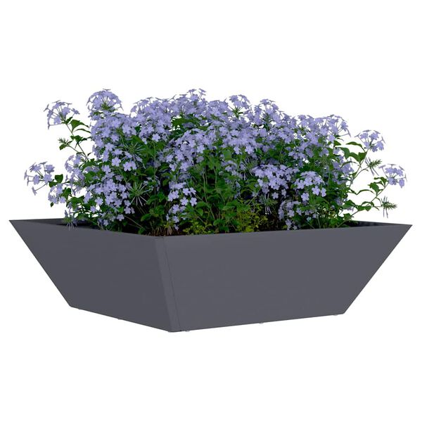 vidaXL Garden Planter Anthracite 50 x 50 x 15 cm Cold-rolled Steel