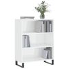 vidaxL Shelf Cabinet High Gloss White 69.5x32.5x90 cm Engineered Wood