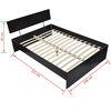 Dark Wood Double Bed 140 x 200 cm European Size
