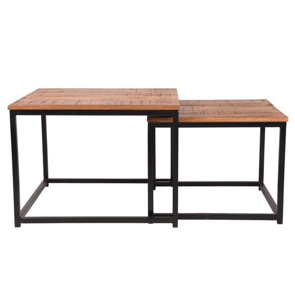 LABEL51 2 Piece Coffee Table Set Couple Wood/Black