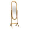 vidaXL Free Standing Mirror Light Wood 46x48x164 cm