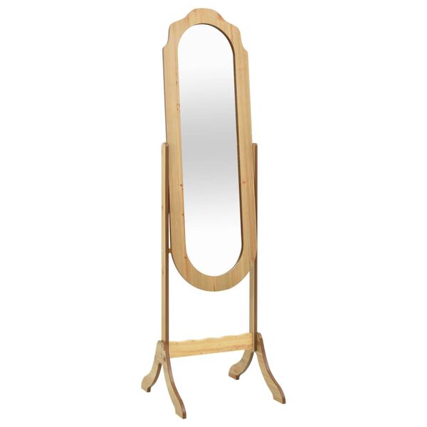 vidaXL Free Standing Mirror Light Wood 46x48x164 cm