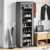 vidaXL Shoe Cabinet with Cover Grey 57x29x162 cm Fabric