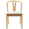 vidaXL Dining Chair 2 pcs Natural and Light Solid Rubber Wood