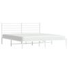 vidaXL Metal Bed Frame without Mattress with Headboard White 180x200cm