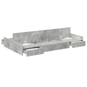 vidaXL Storage Bed Frame Concrete Grey 120 x 190 cm Engineered Wood