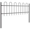vidaXL Garden Fence 3 pcs Grey 5.1 x 0.6 m Powder-coated Steel