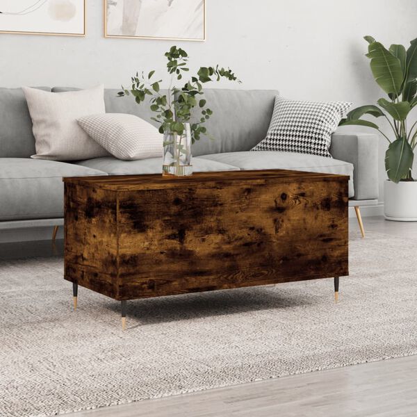 vidaXL Coffee Table Smoked Oak 90x44.5x45 cm Engineered Wood