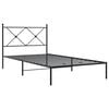 vidaXL Metal Bed Frame without Mattress with Headboard Black 107x203cm