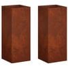 vidaXL Garden Planter 2 pcs Rusty 20 x 20 x 40 cm Weathering Steel