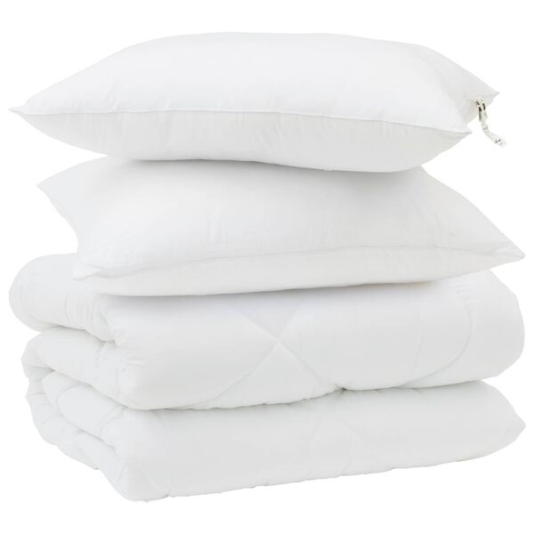 vidaXL Winter Duvet with Pillow 3 pcs White Microfiber