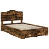vidaXL Bed Frame with Drawer Smoked Oak 135 x 190 cm Engineered Wood