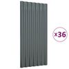 vidaXL Roof Panels 36 pcs Galvanised Steel Anthracite 80x36 cm