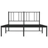 vidaXL Metal Bed Frame without Mattress with Headboard Black 120x190cm