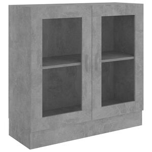vidaXL Vitrine Cabinet Concrete Grey 82,5x30,5x80 cm Engineered Wood