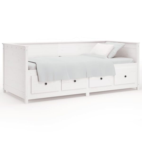 vidaXL Day Bed without Mattress White 80x200 cm Solid Wood Pine