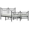vidaXL Metal Bed Frame without Mattress with Footboard Black 140x190cm