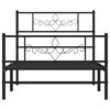vidaXL Metal Bed Frame without Mattress with Footboard Black 100x200cm