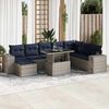 vidaXL 11 Piece Garden Sofa Set with Cushions Grey Poly Rattan Acacia