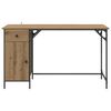 vidaXL Computer Desk Artisan Oak 131 x 48 x 75 cm Engineered Wood