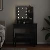 vidaXL LED Dressing Table Set 2 pcs Black Oak Engineered Wood