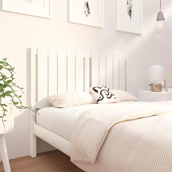 vidaXL Bed Headboard White 125.5x4x100 cm Solid Wood Pine