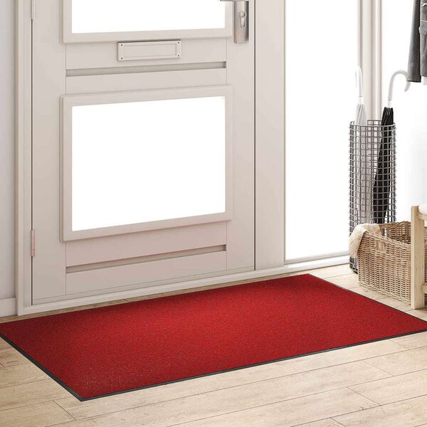 vidaXL Doormat Other Red and Black 90 x 150 cm Polypropylene and vinyl